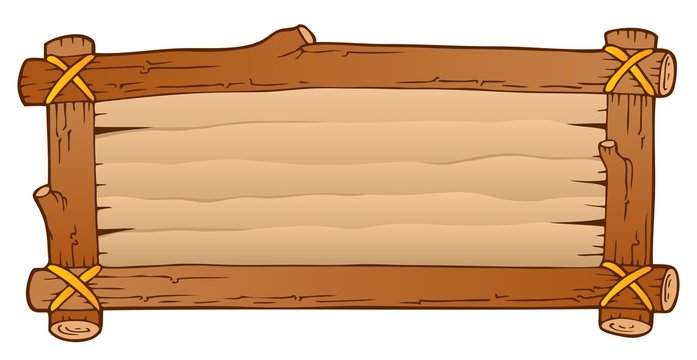 Cartoon wooden sign deals