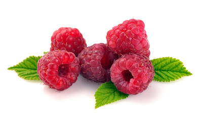 Raspberry with leaves