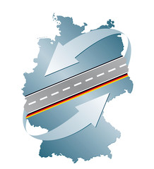 Signet Deutschland Transport Straßen Autobahn mit QXP9 Datei