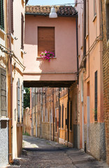 Fototapeta premium Alleyway. Ferrara. Emilia-Romagna. Italy.