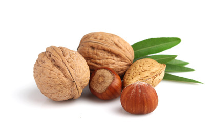 Walnuts, almonds and hazelnuts