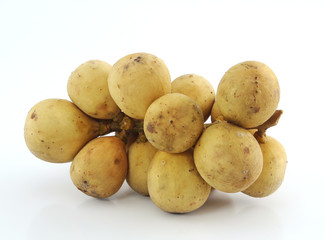 Lanzones fruit isolated on white background