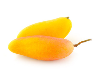Yellow mango isolated on a white background