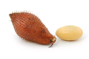 Tropical fruit : (Snake/ Salak/ Salacca/ Sala) on white backgrou