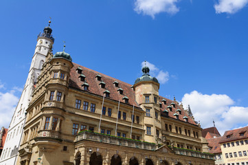Fototapeta na wymiar Historic Town Hall of Rothenburg ob der Tauber, Niemcy