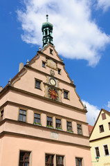 Fototapeta premium Meistertrunk clock of Rothenburg ob der Tauber, Germany