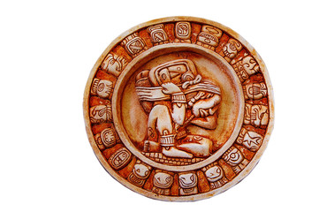 Fototapeta na wymiar Rze¼bione Kalendarz Majów na białym
