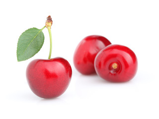 Ripe cherry in closeup