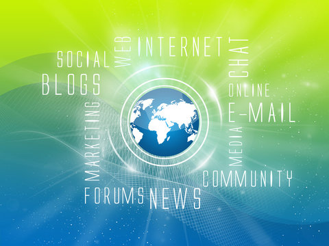 Background Internet Services, Social, Green-Blue