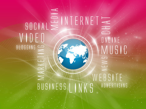 Background Media Marketing, Social, Magenta-Green