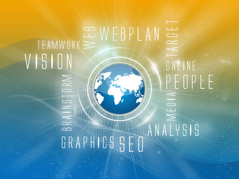 Background Webplan, Social, Orange-Blue
