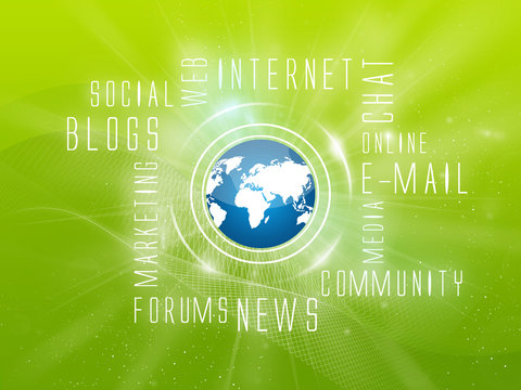 Background Internet Services, Social, Green-Blue