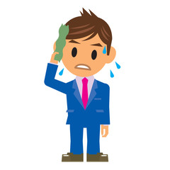 ビジネスマン イラスト 暑い