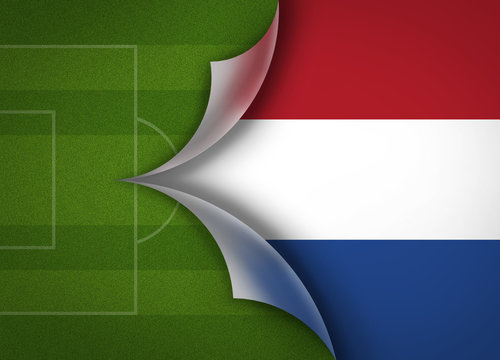 soccer field on netherlands flag