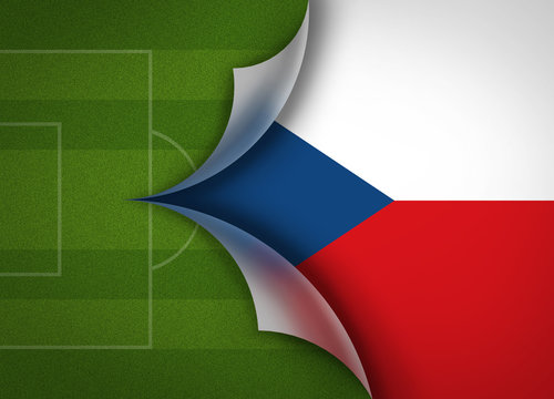 soccer field on Czech Republic flag