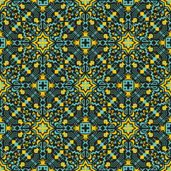 Abstract seamless wallpaper with many elements