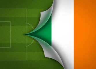 soccer field on Ireland flag