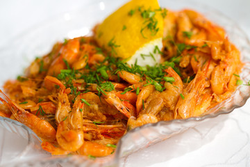 Shrimps with parsley