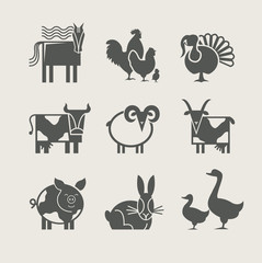 home animal set icon vector illustration
