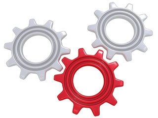 Gears on white