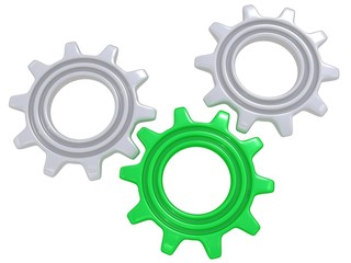 Gears on white