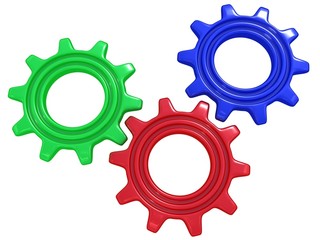 Gears on white