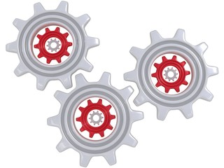 Gears on white