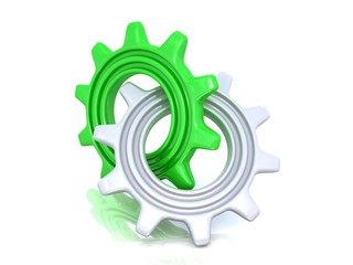 Gears on white