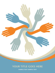 Lets work together hands vector.