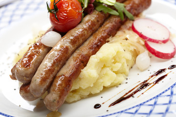 sausages and potatoes