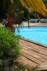 Fototapeta na wymiar Closeup of private swimming pool