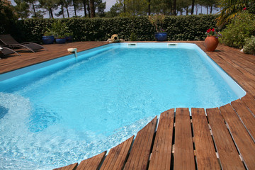 Closeup of private swimming pool