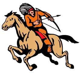 Rideaux tamisants Indiens Arc et flèche de cheval d& 39 équitation amérindienne
