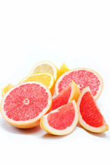 citrus fruits isolated on a white background.