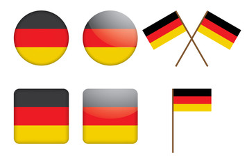 badges with German flag vector illustration