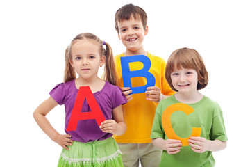 Children with abc letters