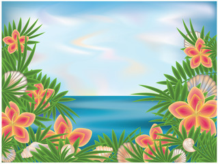 Fototapeta na wymiar Summer time background, vector illustration