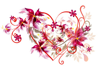 Fototapeta na wymiar Beautiful valentines heart design