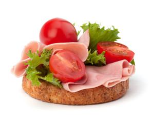 healthy sandwich with vegetable and smoked ham