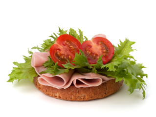 healthy sandwich with vegetable and smoked ham