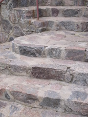 steps from a grey stone