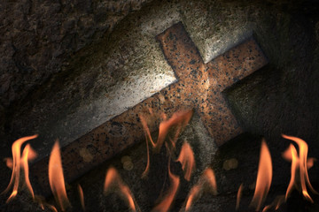 cross in fire