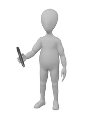 3d render of cartoon character with tool