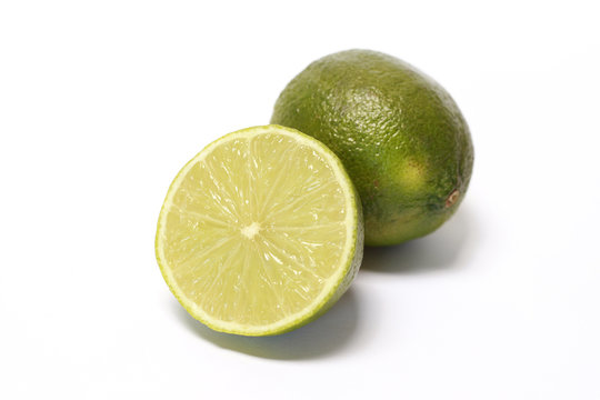 Fresh lime on white