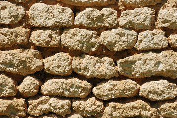 Solid wall made of stone