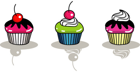 Set of cupcakes