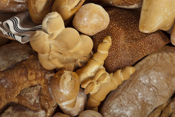 pane cotto al forno, assortimento