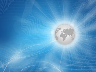 Earth, blue background Eartha, light gray Earth