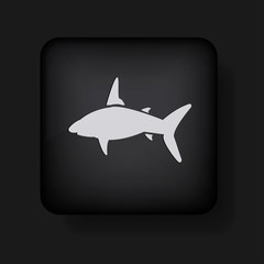 vector shark icon on black. Eps10