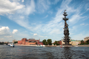 Naklejka premium The monument to Czar Peter the Great in Moscow, landmark